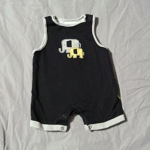offspring black elephant romper, 9 mos